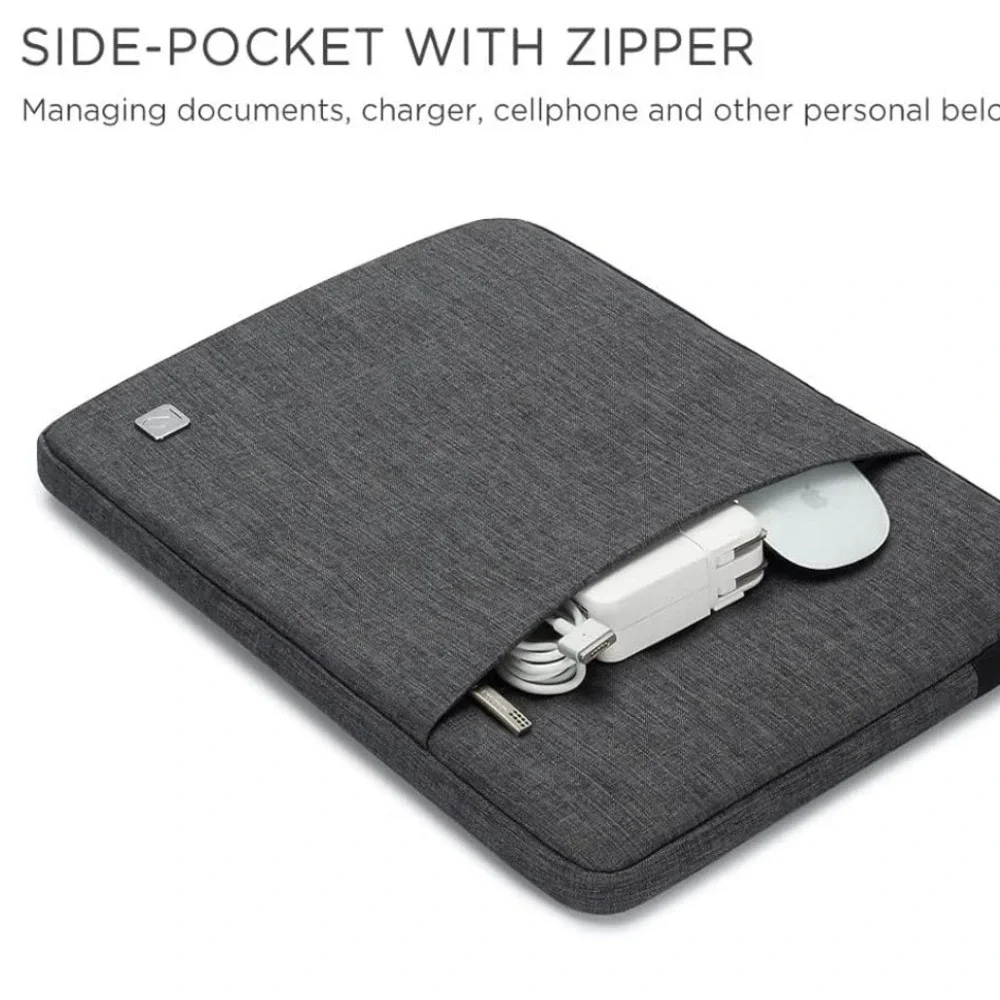 New Laptop Sleeve 13 inch, Gray Laptop Case with Accessory Pocket